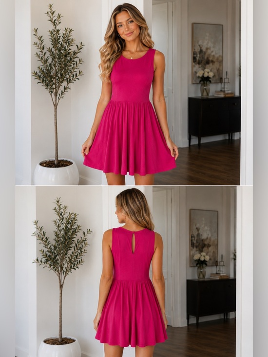 Cynthia Rowley Dresses & Skirts - Cynthia Rowley Fuchsia Sleeveless Midi Dress